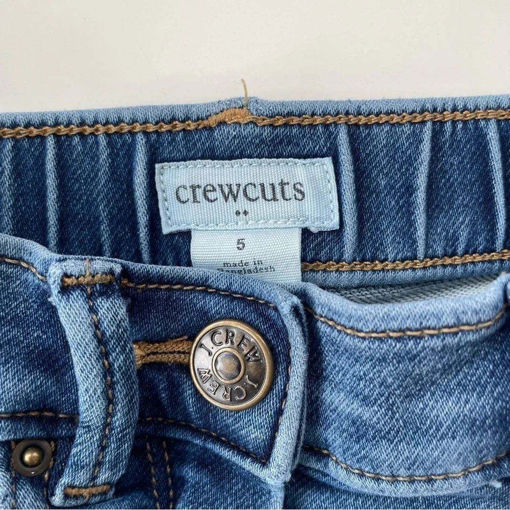 J.Crew Crewcuts Girls Navy White Striped Jeans Outfit LOT OF TWO Size XS, 4/5